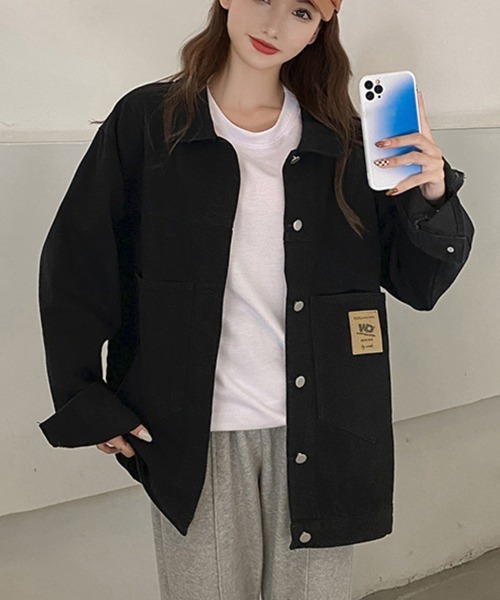 Miniministore(ミニミニストア)の「デニムジャケット レディースGジャン韓国(デニムジャケット・レディース・ブラック/サックスブルー・FREE)」の4枚目の写真