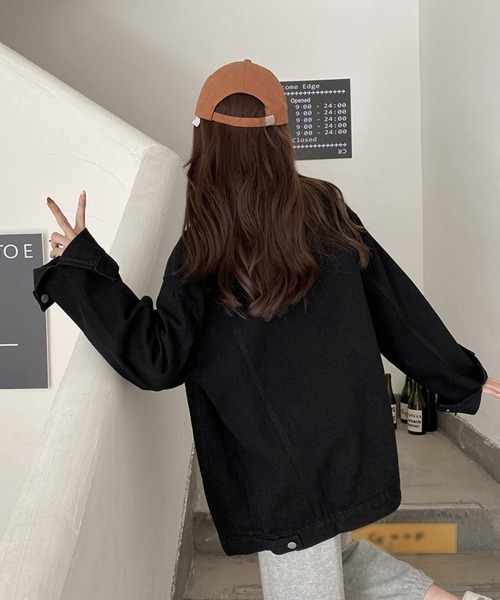 Miniministore(ミニミニストア)の「デニムジャケット レディースGジャン韓国(デニムジャケット・レディース・ブラック/サックスブルー・FREE)」の5枚目の写真