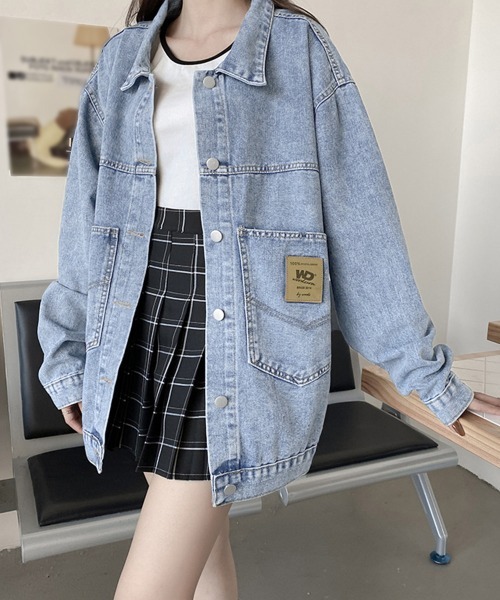 Miniministore(ミニミニストア)の「デニムジャケット レディースGジャン韓国(デニムジャケット・レディース・ブラック/サックスブルー・FREE)」の6枚目の写真