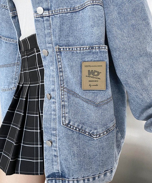 Miniministore(ミニミニストア)の「デニムジャケット レディースGジャン韓国(デニムジャケット・レディース・ブラック/サックスブルー・FREE)」の17枚目の写真