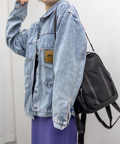Miniministore(ミニミニストア)の「デニムジャケット レディースGジャン韓国(デニムジャケット・レディース・ブラック/サックスブルー・FREE)」の19枚目の写真