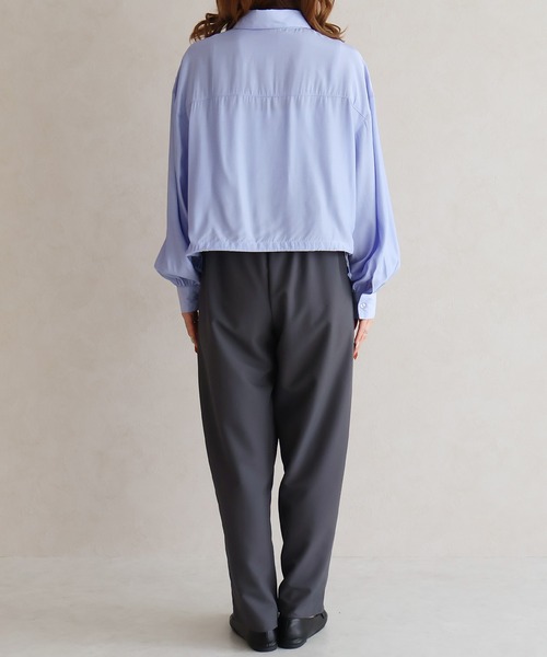 Social GIRL（ソーシャルガール）の「裾絞り襟付きシャツ（シャツ/ブラウス・レディース・ブルー/オフホワイト・M）」の7枚目の写真