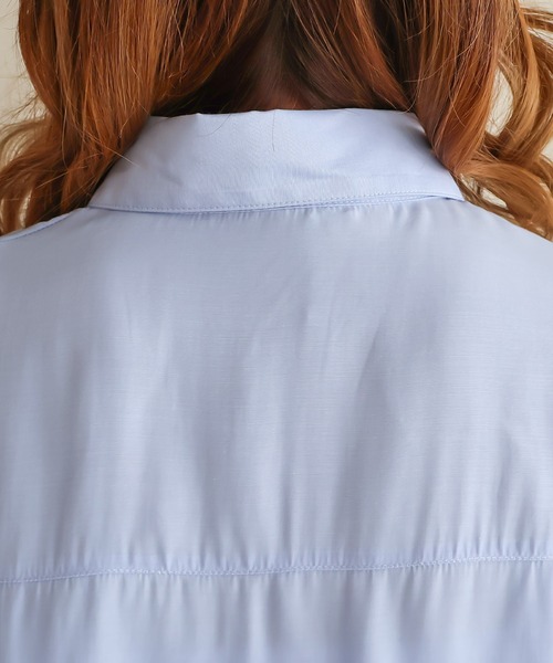 Social GIRL（ソーシャルガール）の「裾絞り襟付きシャツ（シャツ/ブラウス・レディース・ブルー/オフホワイト・M）」の9枚目の写真