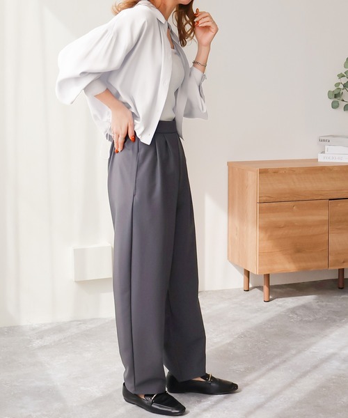 Social GIRL（ソーシャルガール）の「裾絞り襟付きシャツ（シャツ/ブラウス・レディース・ブルー/オフホワイト・M）」の21枚目の写真