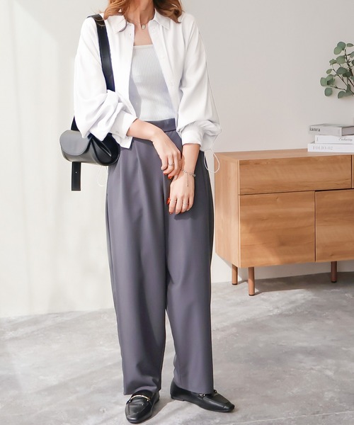 Social GIRL（ソーシャルガール）の「裾絞り襟付きシャツ（シャツ/ブラウス・レディース・ブルー/オフホワイト・M）」の22枚目の写真