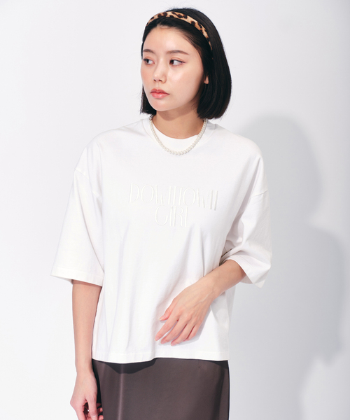 OUTDOOR PRODUCTS Usual Things(アウトドアプロダクツユージュアルシングス)の「DGエンブロイダリーTEE(Tシャツ/カットソー・レディース・ベージュ/ネイビー/ホワイト・FREE)」の14枚目の写真