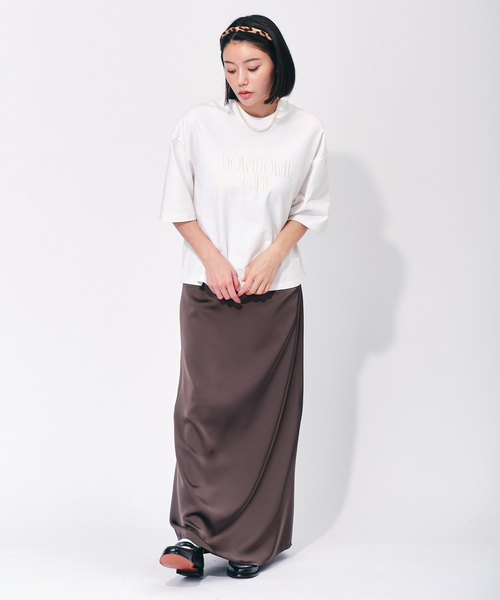 OUTDOOR PRODUCTS Usual Things(アウトドアプロダクツユージュアルシングス)の「DGエンブロイダリーTEE(Tシャツ/カットソー・レディース・ベージュ/ネイビー/ホワイト・FREE)」の19枚目の写真