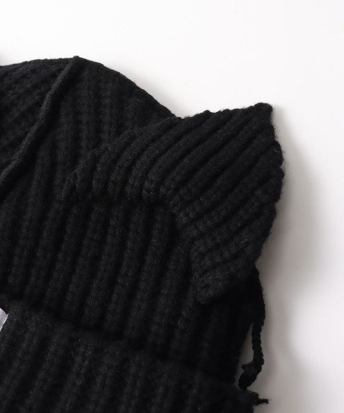 UNFOLLOW(アンフォロー)の「【CHARLES JEFFREY LOVERBOY】 CHUNKY EARS BEANIE(ニットキャップ/ビーニー・メンズ・ブラック/アイボリー・FREE)」の6枚目の写真
