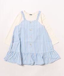 Crescent（クレッセント）の「ストライプキャミ重ね着風ワンピース（ワンピース）」