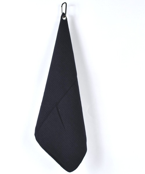 カラビナ付マイクロファイバーワッフル ゴルフタオル（ゴルフグッズ