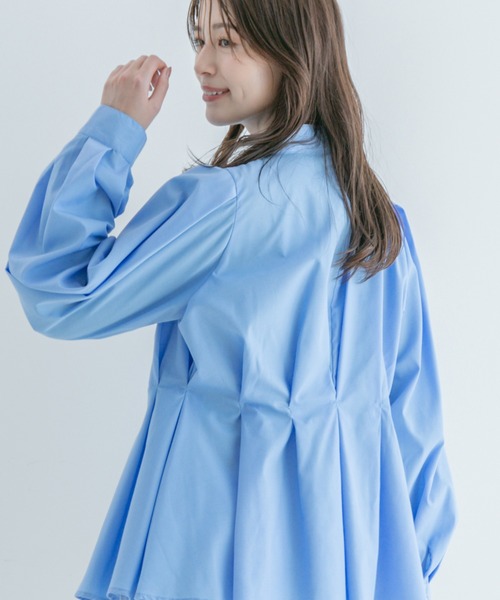 Jayro（ジャイロ）の「ウエストボリュームタックスタンドブラウス（シャツ/ブラウス・レディース・グレー系その他/ブラック/ブルー/ホワイト系その他・M）」の7枚目の写真