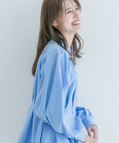 Jayro（ジャイロ）の「ウエストボリュームタックスタンドブラウス（シャツ/ブラウス・レディース・グレー系その他/ブラック/ブルー/ホワイト系その他・M）」の8枚目の写真