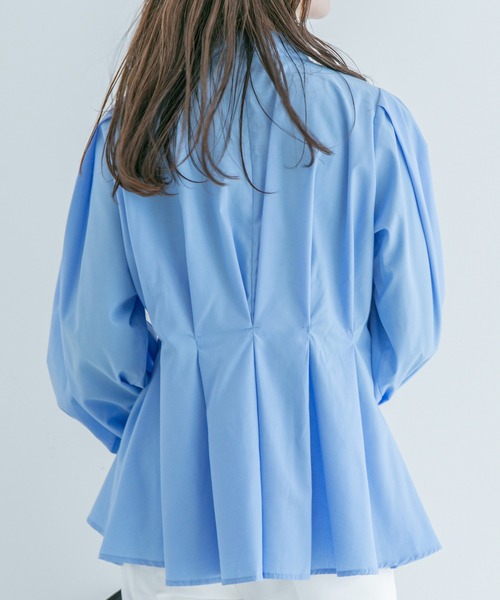 Jayro（ジャイロ）の「ウエストボリュームタックスタンドブラウス（シャツ/ブラウス・レディース・グレー系その他/ブラック/ブルー/ホワイト系その他・M）」の10枚目の写真