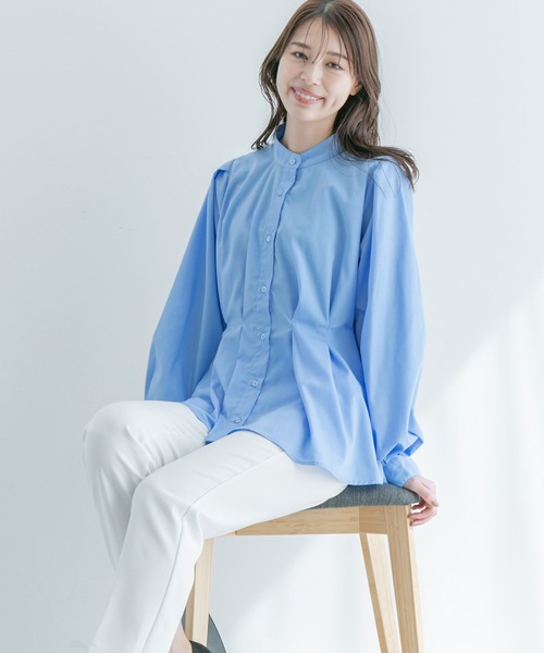 Jayro（ジャイロ）の「ウエストボリュームタックスタンドブラウス（シャツ/ブラウス・レディース・グレー系その他/ブラック/ブルー/ホワイト系その他・M）」の11枚目の写真