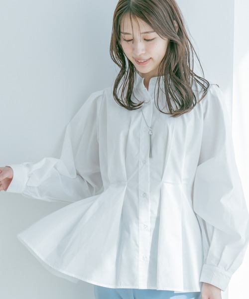 Jayro（ジャイロ）の「ウエストボリュームタックスタンドブラウス（シャツ/ブラウス・レディース・グレー系その他/ブラック/ブルー/ホワイト系その他・M）」の12枚目の写真