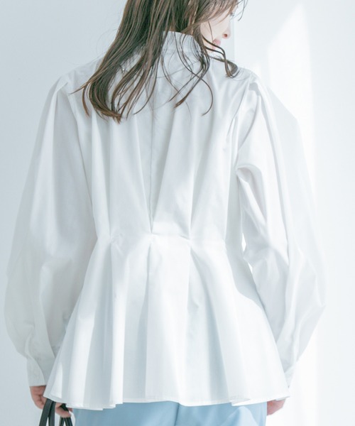 Jayro（ジャイロ）の「ウエストボリュームタックスタンドブラウス（シャツ/ブラウス・レディース・グレー系その他/ブラック/ブルー/ホワイト系その他・M）」の15枚目の写真