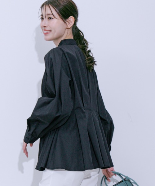 Jayro（ジャイロ）の「ウエストボリュームタックスタンドブラウス（シャツ/ブラウス・レディース・グレー系その他/ブラック/ブルー/ホワイト系その他・M）」の18枚目の写真