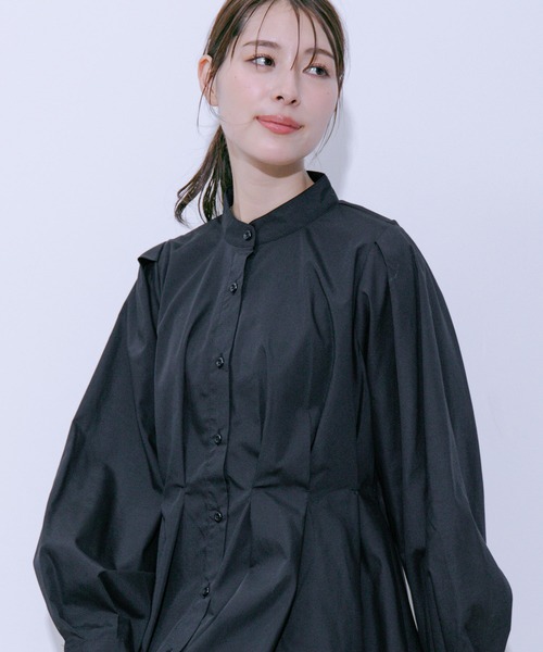 Jayro（ジャイロ）の「ウエストボリュームタックスタンドブラウス（シャツ/ブラウス・レディース・グレー系その他/ブラック/ブルー/ホワイト系その他・M）」の19枚目の写真