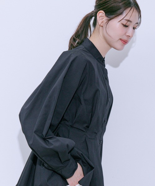 Jayro（ジャイロ）の「ウエストボリュームタックスタンドブラウス（シャツ/ブラウス・レディース・グレー系その他/ブラック/ブルー/ホワイト系その他・M）」の20枚目の写真