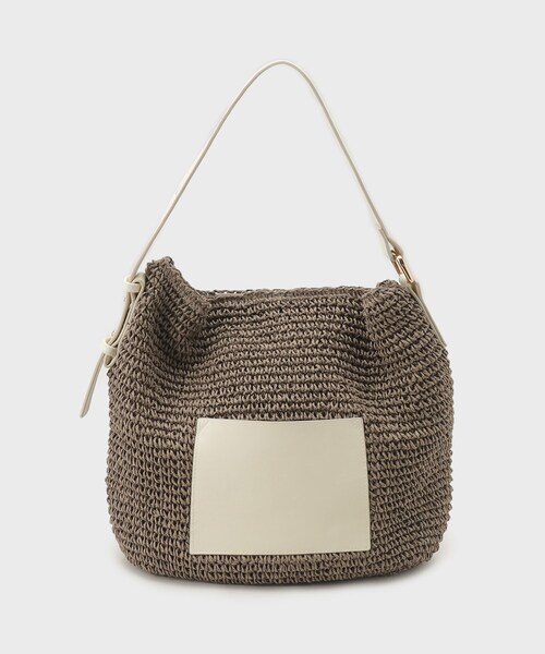 UNTITLED（アンタイトル）の「◆【WEB限定カラーあり／４色展開】ペーパーポケットショルダー（トートバッグ・レディース・グリーン系その他5/ベージュ系その他2/オレンジ系その他5/ブラック・99）」の2枚目の写真