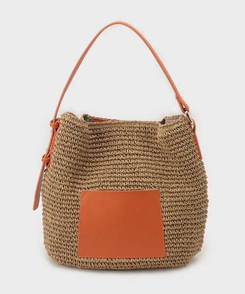 UNTITLED（アンタイトル）の「◆【WEB限定カラーあり／４色展開】ペーパーポケットショルダー（トートバッグ・レディース・グリーン系その他5/ベージュ系その他2/オレンジ系その他5/ブラック・99）」の4枚目の写真