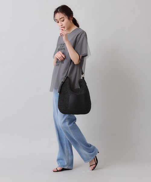 UNTITLED（アンタイトル）の「◆【WEB限定カラーあり／４色展開】ペーパーポケットショルダー（トートバッグ・レディース・グリーン系その他5/ベージュ系その他2/オレンジ系その他5/ブラック・99）」の17枚目の写真