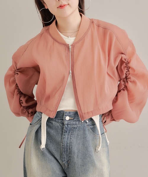 Chico（チコ）の「シアードロストジップシャツ（シャツ/ブラウス・レディース・ホワイト/ピンク/グレー・FREE）」の3枚目の写真