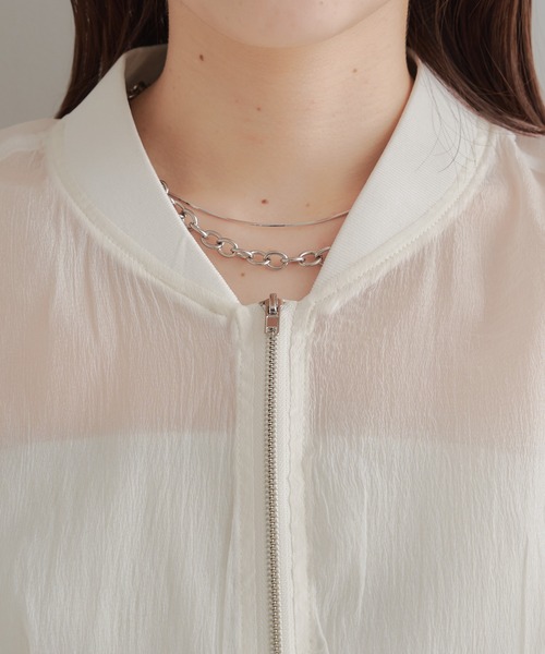 Chico（チコ）の「シアードロストジップシャツ（シャツ/ブラウス・レディース・ホワイト/ピンク/グレー・FREE）」の13枚目の写真