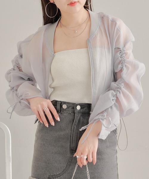 Chico（チコ）の「シアードロストジップシャツ（シャツ/ブラウス・レディース・ホワイト/ピンク/グレー・FREE）」の19枚目の写真