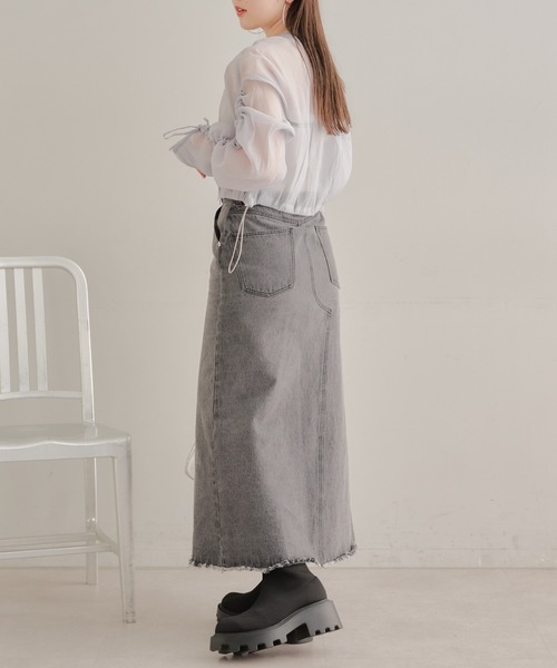 Chico（チコ）の「シアードロストジップシャツ（シャツ/ブラウス・レディース・ホワイト/ピンク/グレー・FREE）」の20枚目の写真