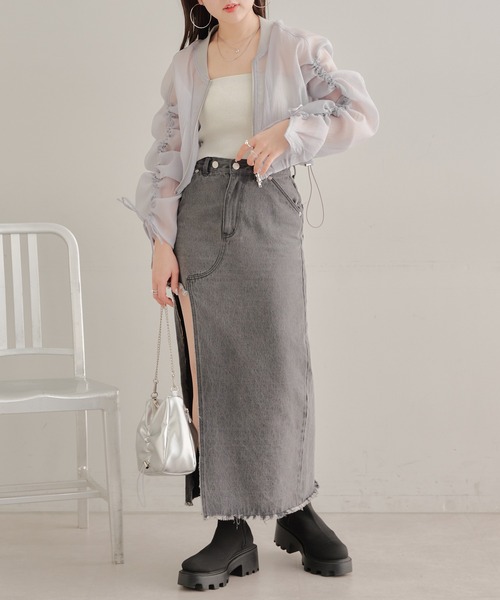 Chico（チコ）の「シアードロストジップシャツ（シャツ/ブラウス・レディース・ホワイト/ピンク/グレー・FREE）」の21枚目の写真