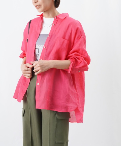 LUCA/LADY LUCK LUCA（ルカ/レディラックルカ）の「LC/LLL ラミーシャツブラウス / ラミーオーバーシャツ（シャツ/ブラウス・レディース・キャメル/オフホワイト/ブラック/ピンク・FREE）」の18枚目の写真