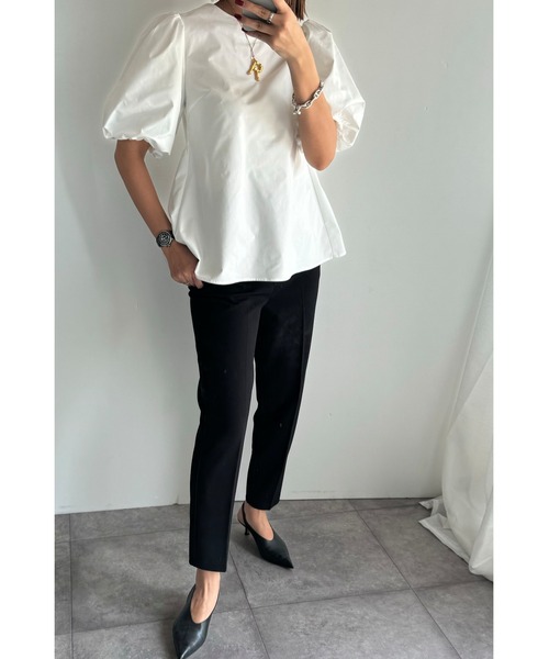 &. NOSTALGIA（アンドドットノスタルジア）の「【ZOZO限定】@reeechan419コラボ テーパードパンツ ★TALLサイズあり（その他パンツ・レディース・オフホワイト/ブラック・TALL/M）」の8枚目の写真