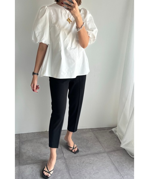 &. NOSTALGIA（アンドドットノスタルジア）の「【ZOZO限定】@reeechan419コラボ テーパードパンツ ★TALLサイズあり（その他パンツ・レディース・オフホワイト/ブラック・TALL/M）」の10枚目の写真