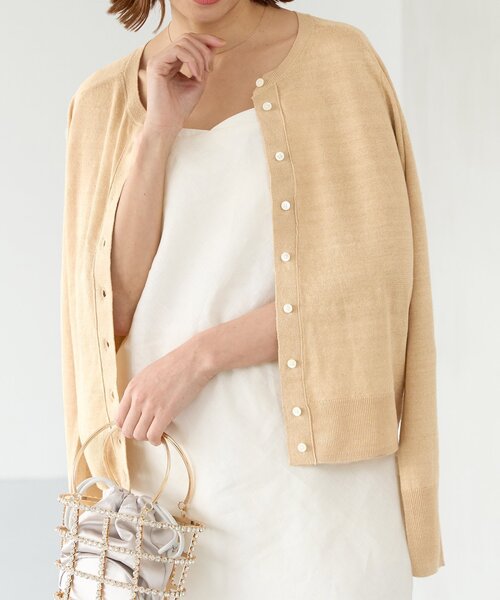 セール】フレンチリネンアンサンブルカーディガン（カーディガン  