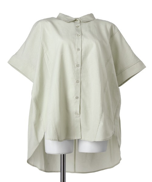coca（coca）（コカ）の「バックギャザードルマンオックスシャツ（シャツ/ブラウス・レディース・ライトグリーン/ホワイト・M/L）」の15枚目の写真