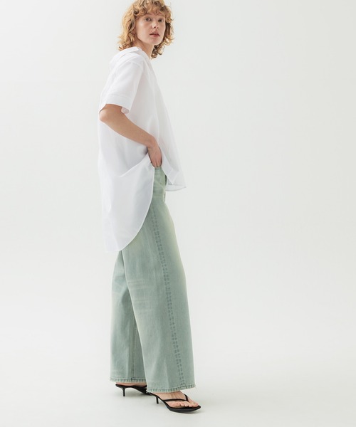 coca（coca）（コカ）の「バックギャザードルマンオックスシャツ（シャツ/ブラウス・レディース・ライトグリーン/ホワイト・M/L）」の8枚目の写真