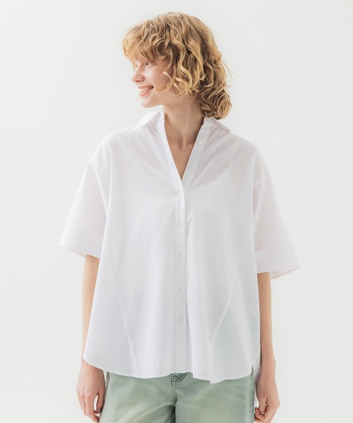 coca（coca）（コカ）の「バックギャザードルマンオックスシャツ（シャツ/ブラウス・レディース・ライトグリーン/ホワイト・M/L）」の7枚目の写真