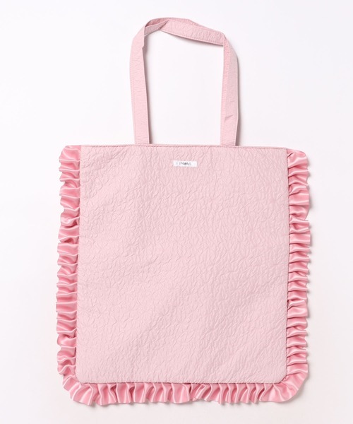 Miridy(ミリディー)の「推し活【オシイロ】フリルジャガードトートバッグ(トートバッグ・レディース・ホワイト/ピンク/イエロー/ブルー・FREE)」の8枚目の写真