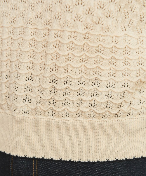 AMBIDEX(アンビデックス)の「透かし編み 襟付きプルオーバー(ニット/セーター・レディース・キナリ/ブラック・FREE)」の19枚目の写真