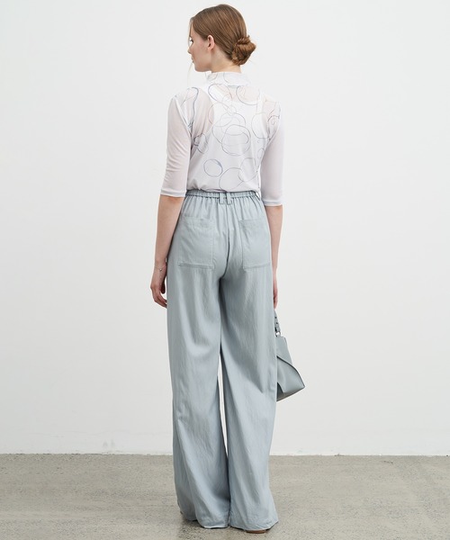 ELOOPS(イーループス)の「【ELOOPS】バッブルモチーフプリントシアートップス(Tシャツ/カットソー・レディース・オフホワイト・S/M/L)」の6枚目の写真