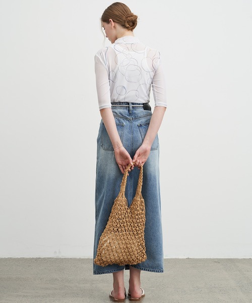 ELOOPS(イーループス)の「【ELOOPS】バッブルモチーフプリントシアートップス(Tシャツ/カットソー・レディース・オフホワイト・S/M/L)」の14枚目の写真