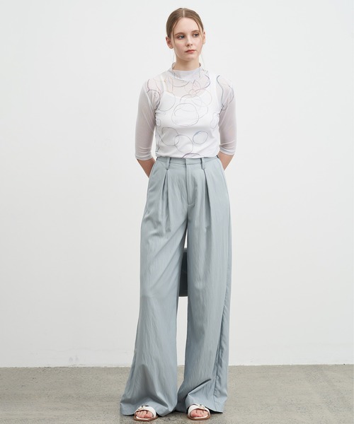ELOOPS(イーループス)の「【ELOOPS】バッブルモチーフプリントシアートップス(Tシャツ/カットソー・レディース・オフホワイト・S/M/L)」の5枚目の写真