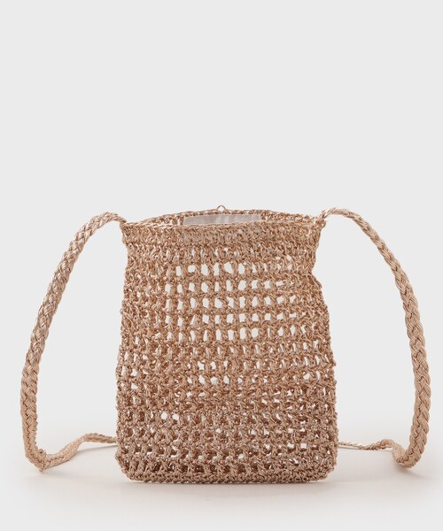 OPAQUE.CLIP（オペークドットクリップ）の「◆ラメ糸かぎ針ミニショルダー（ショルダーバッグ・レディース・スモーキーグリーン系/シルバー/ブロンズ・00）」の3枚目の写真