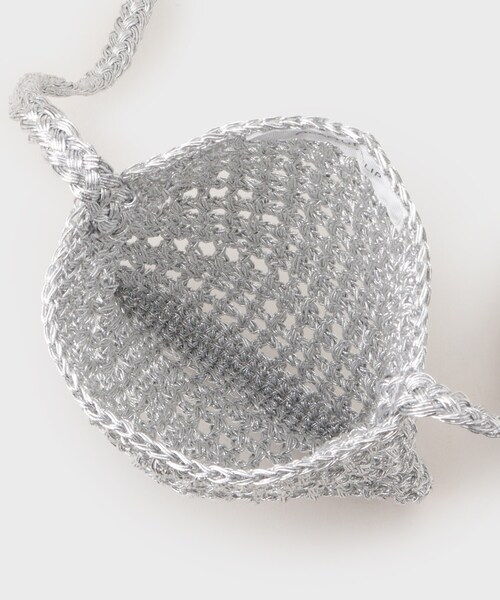 OPAQUE.CLIP（オペークドットクリップ）の「◆ラメ糸かぎ針ミニショルダー（ショルダーバッグ・レディース・スモーキーグリーン系/シルバー/ブロンズ・00）」の14枚目の写真