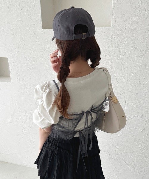 apres jour（アプレジュール）の「フリルベアバックリボンキャミセット【ZOZOTOWN限定アイテム】（アンサンブル・レディース・アイボリー/ブラック/チャコールグレー・フリー/X-LARGE）」の6枚目の写真