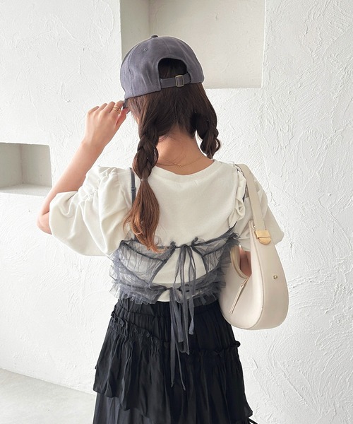 apres jour（アプレジュール）の「フリルベアバックリボンキャミセット【ZOZOTOWN限定アイテム】（アンサンブル・レディース・アイボリー/ブラック/チャコールグレー・フリー/X-LARGE）」の5枚目の写真