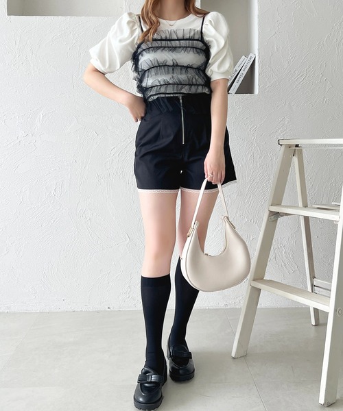 apres jour（アプレジュール）の「フリルベアバックリボンキャミセット【ZOZOTOWN限定アイテム】（アンサンブル・レディース・アイボリー/ブラック/チャコールグレー・フリー/X-LARGE）」の10枚目の写真