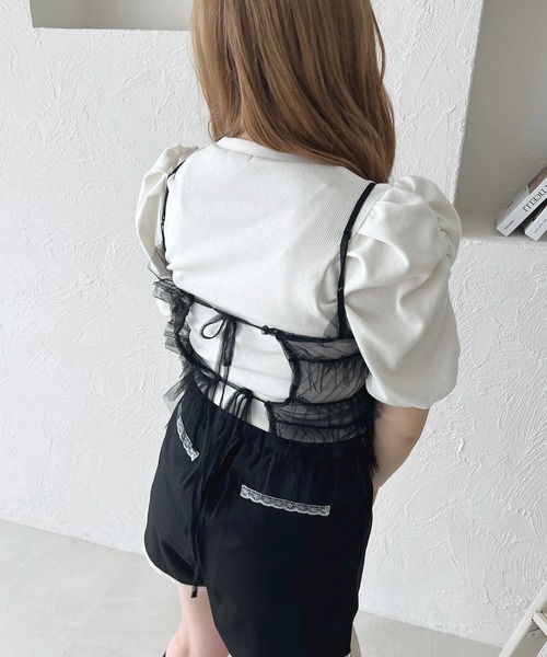 apres jour（アプレジュール）の「フリルベアバックリボンキャミセット【ZOZOTOWN限定アイテム】（アンサンブル・レディース・アイボリー/ブラック/チャコールグレー・フリー/X-LARGE）」の11枚目の写真