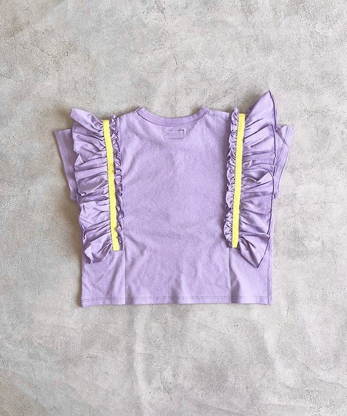 BIG FIELD（ビッグフィールド）の「フリルショルダートップス（90～150cm）（Tシャツ/カットソー・キッズ・オフホワイト/ラベンダー/ライトグリーン・110/100/90/120/150/140/130）」の14枚目の写真